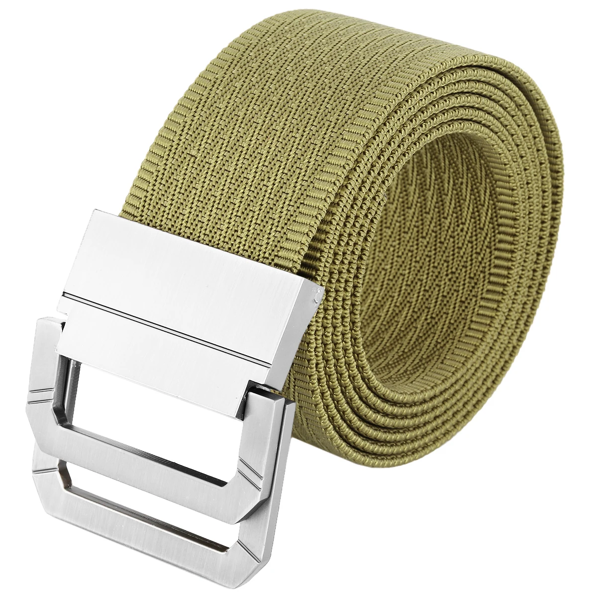 Casual Male Belts Metal Double Rings Buckle Nylon Belts Outdoor Hunting Multifunctional Canvas Belt For Men