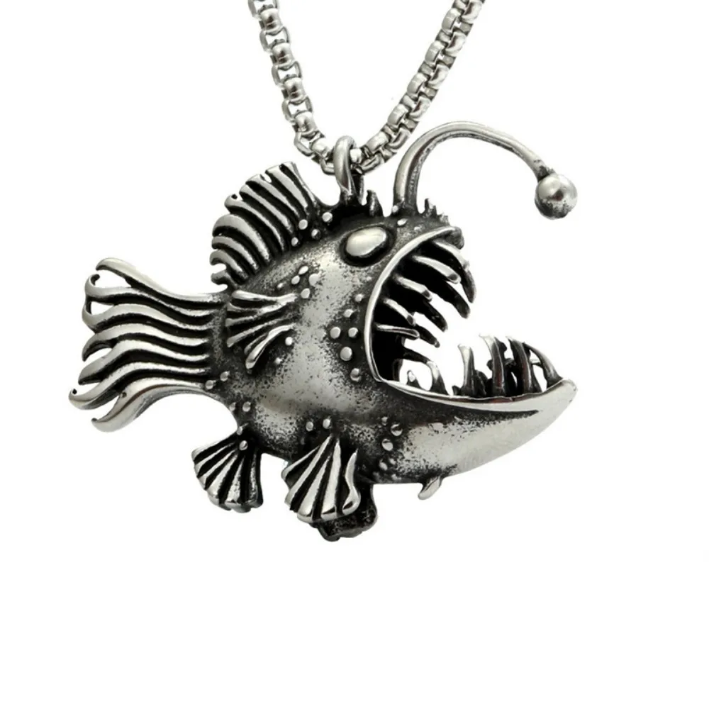 Lantern Fish Niche Creative Trend Simple Fashion Pendant Chain Necklace Hip Hop Men and Women Street Party Accessories
