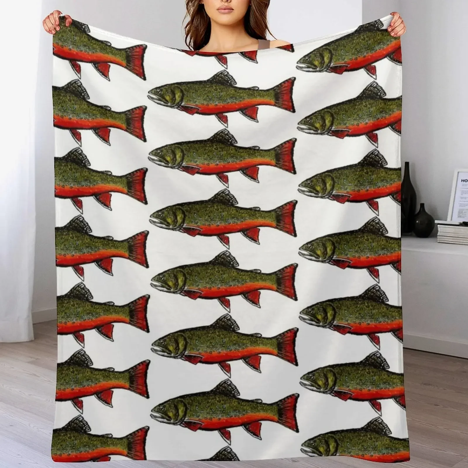 Brook Trout Throw Blanket christmas decoration For Sofa Thin decorative Large Blankets