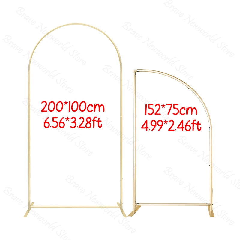 

2Pcs Metal Arch Backdrop Stand Frame for Wedding Birthday Party Backdrop Half Arch Stand Duo Flower Display Framework