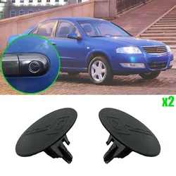 2Pcs Auto Door Handle Lock Barrel Key Hole Cap Plug Lock Protection Cover For Nissan Almera Classic B10 New Black
