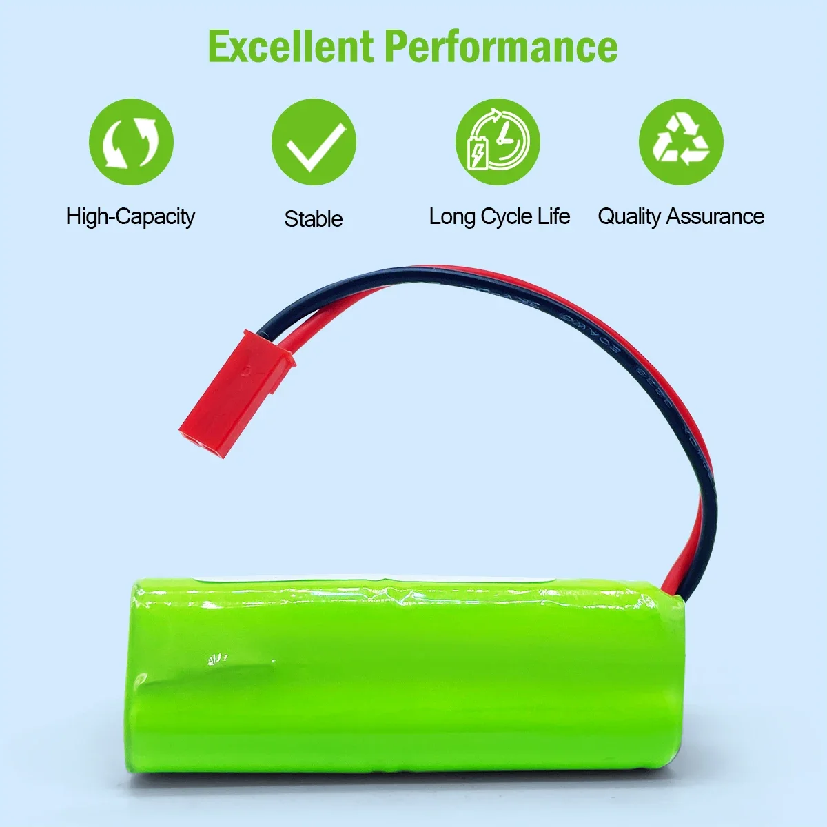 Ni-MH Rechargeable Battery 2/3AAA6S 7.2V 350mAH for Portable Device Exit Door LED Light Power Supply