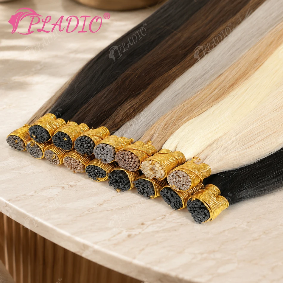 14-28 Inch I Tip Hair Extensions Straight Remy Human Hair Keratin Capsule 50pcs/100pcs Add Volume for Salon Wholesale