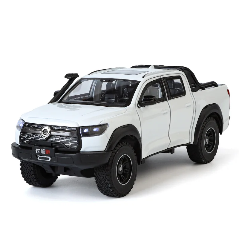 1:24 Great Wall Motor GWM Poer Alloy Muscle Car Model Sound Light Pull Back Children's Toy Collectibles Birthday gift