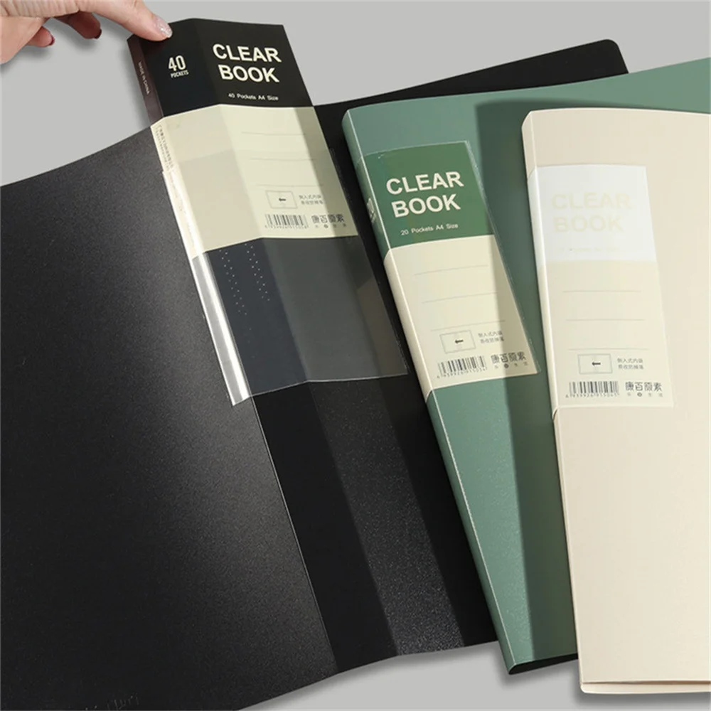 20/30/40/60 Pages A4 Side Transparent Thickening Folder High Quality Multi-layer File Cover Office School Supplies