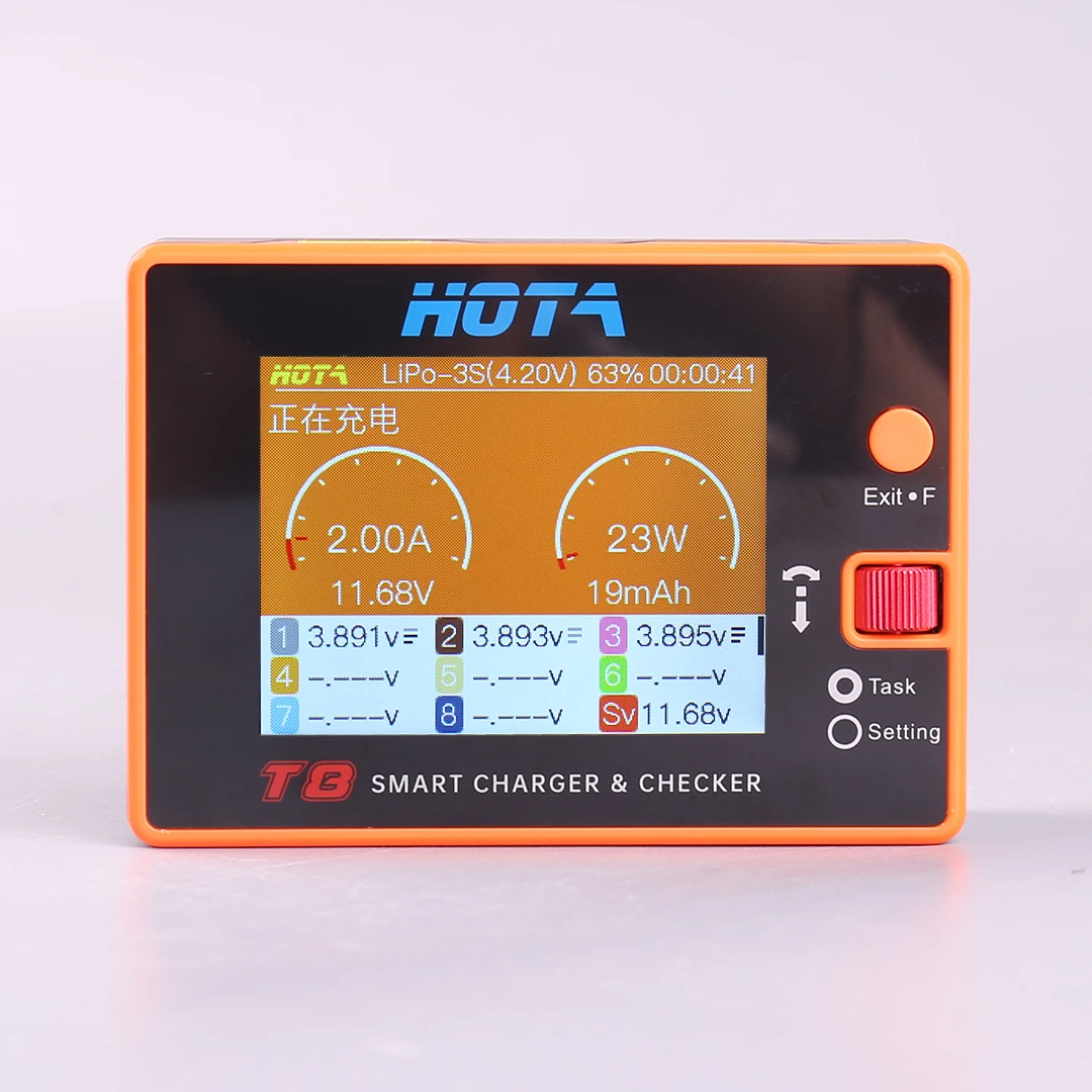 HOTA T8 650W 22A XT60 1-8S Intelligent Charger Checker for a wide range of devices NiZn/Nicd/NiMH Battery RC Drone Spares