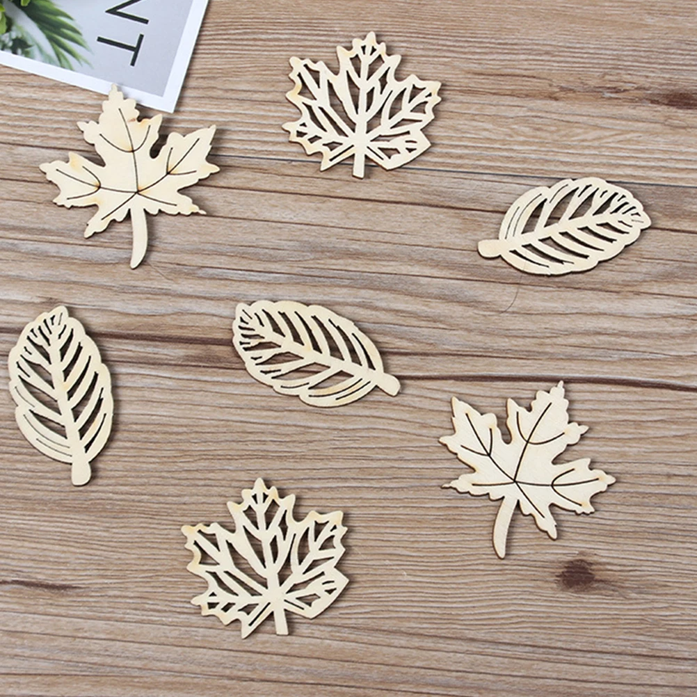 

90 Wooden Slices Home Decor Craft Project Accessories Maple Leaf Design Wall Table Bookshelf nament Christmas Birthday