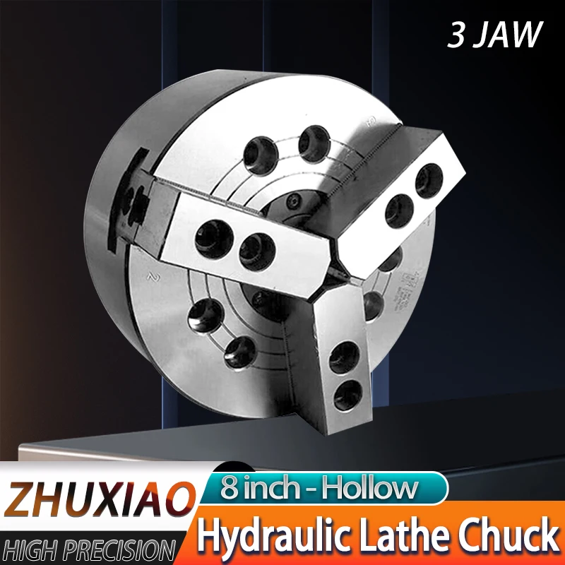 8 inch Hollow Hydraulic Lathe Chuck 3 jaw for CNC Mechanical lathes oil Lathe Chuck High Precision Power Chuck With Flange