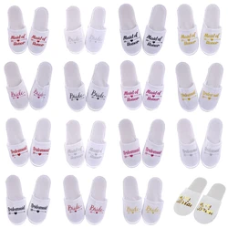 1 Pair Bride To Be Disposable Soft Slippers Wedding Decoration Team Groom Bachelor Party Team Bridesmaid Hen Night Slippers