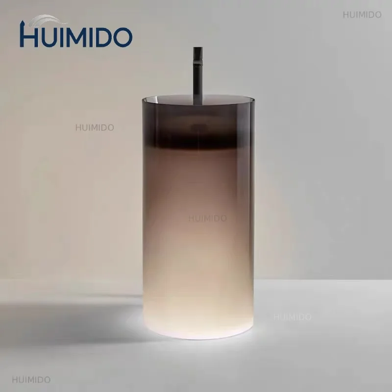 New arrival acrylic material, transparent resin color integrated floor standing circular column basin GN564TT