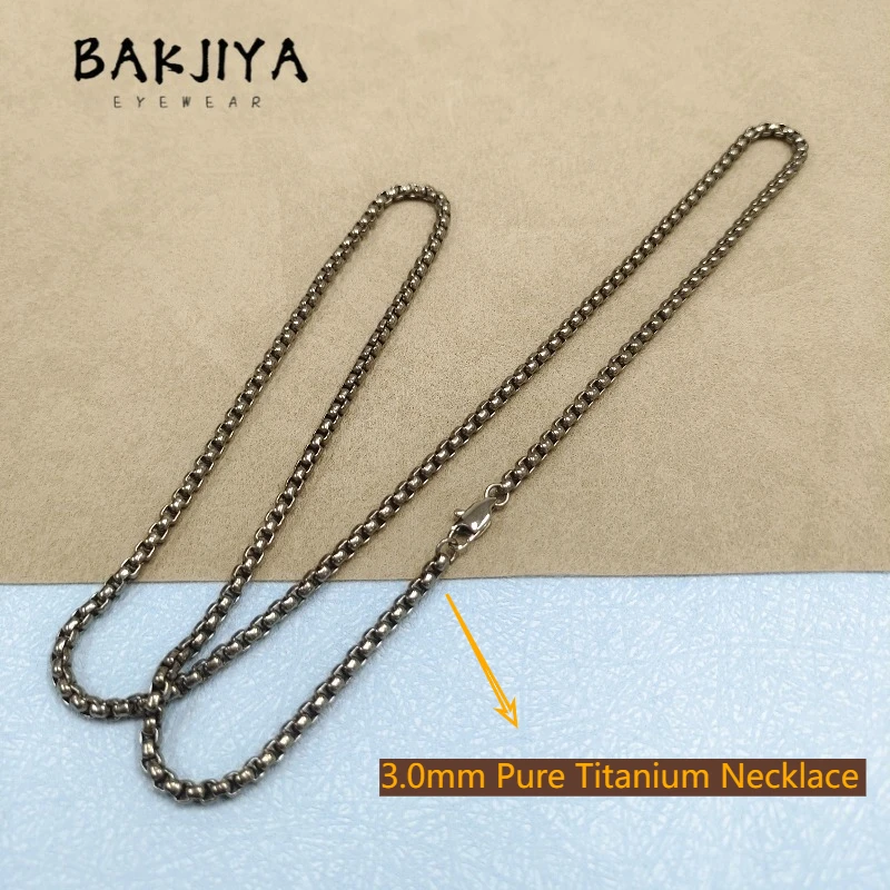 

2026 Pure Titanium Couple Necklace Men Women 3.0mm Rolo Box Chain, Lightweight Skin Friendly Versatile Anniversary Holiday Gift