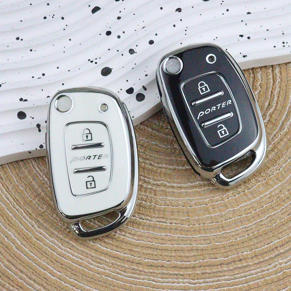 2/3 Bottons Tpu Car Key Fob Case Cover Keychain for Hyundai Porter Car Accessories Flip Folding Car Key Control Holder