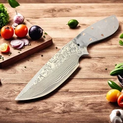 Damascus Steel Kitchen Paring Meat Cleaver Utility Knife Blanks DIY Tools