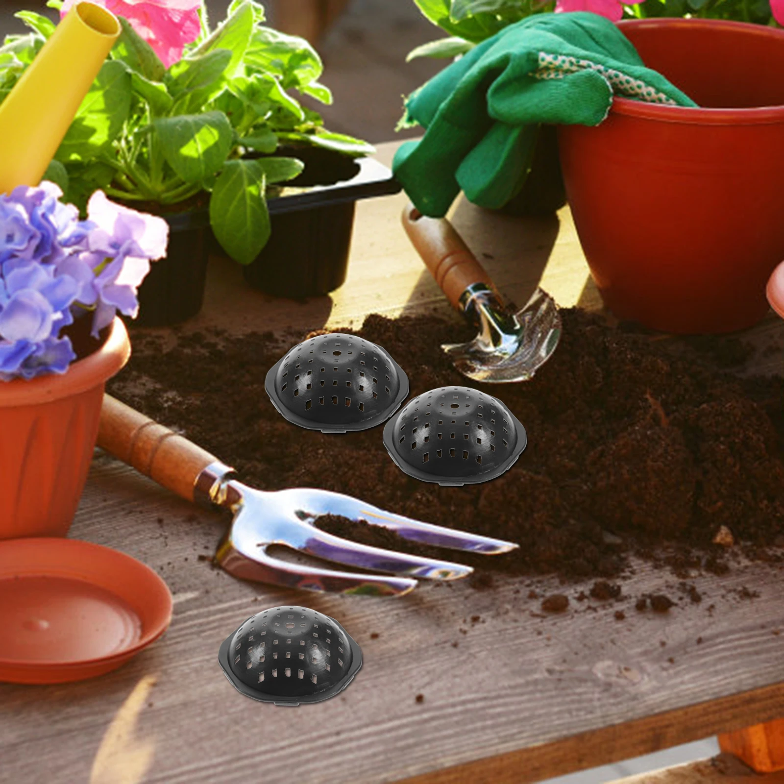 

100Pcs Flower Pot Hole Mesh Pads Reusable Plastic Planter Bottom Net Breathable Flowerpot Accessory Flower Pot Hole Mesh Pads