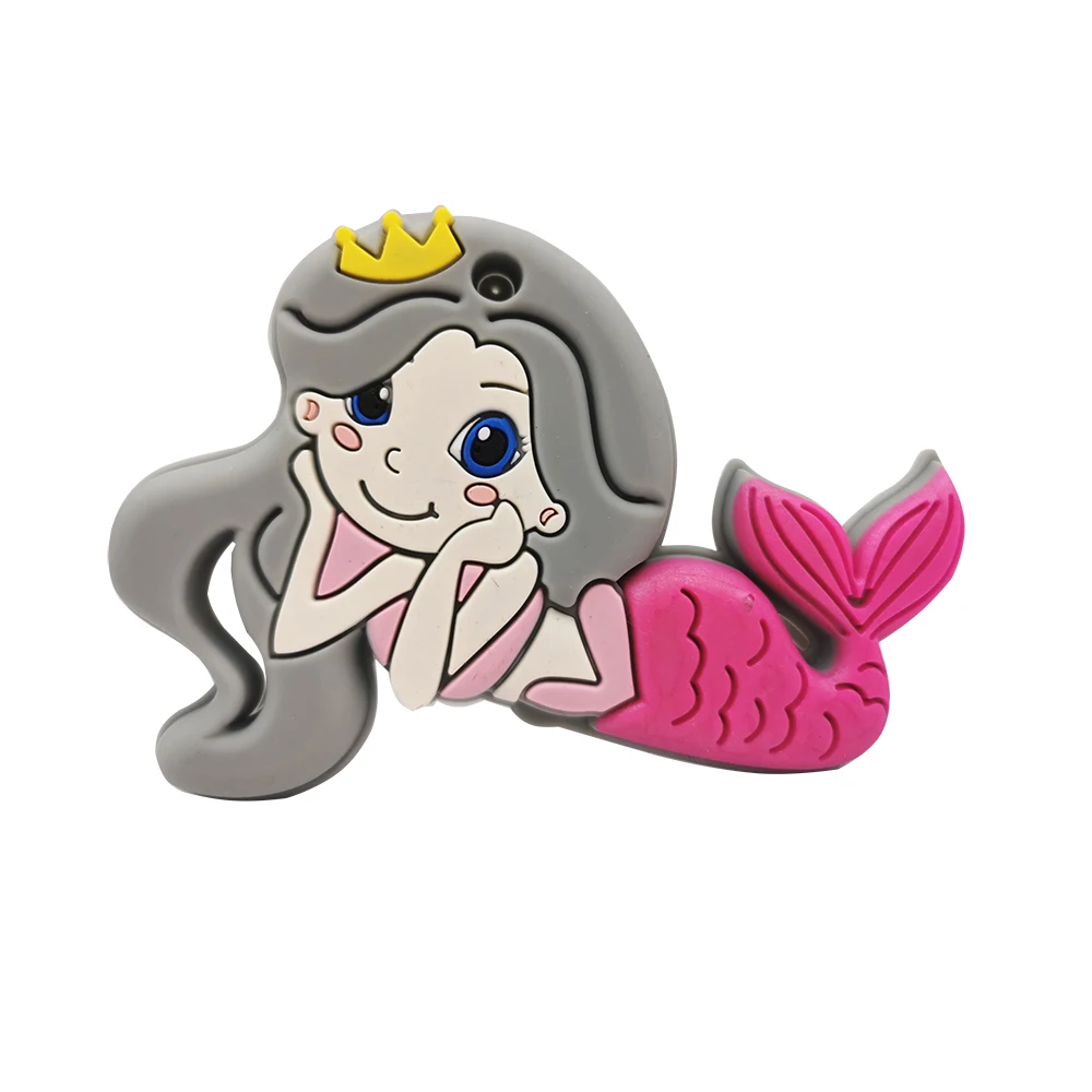 عضاضة سيليكون للتسنين للأطفال ، أداة المولي الناعمة ، ألعاب تسنين حورية البحر الجميلة للأطفال ، ملحقات تمريض مضغ لحديثي الولادة ، خالية من بيسفينول أ