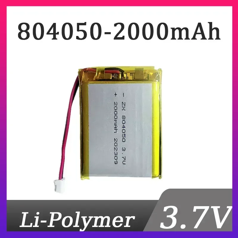 

3.7V 2000mAh 804050 Polymer Lithium Ion/Li-ion Battery for Model Aircraft GPS Mp3 Mp4 Phone Speaker Bluetooth 104050（2500mAh）