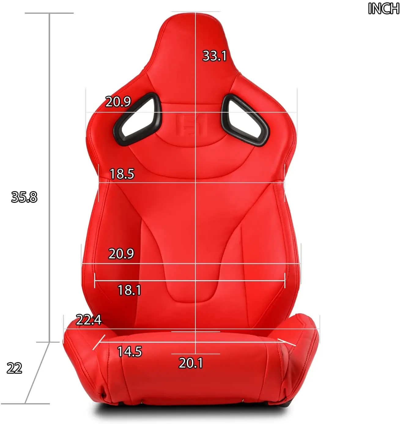 

1093 Red Racing Seat High Quality PVC Car Seat Universal Sport Adjustable Auto Car Racing Seat