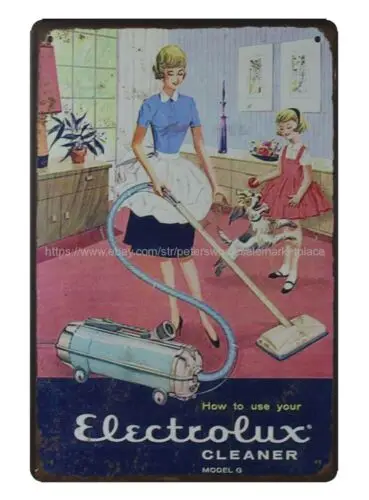 vintage signs 1960 Electrolux Vacuum Cleaners metal tin sign