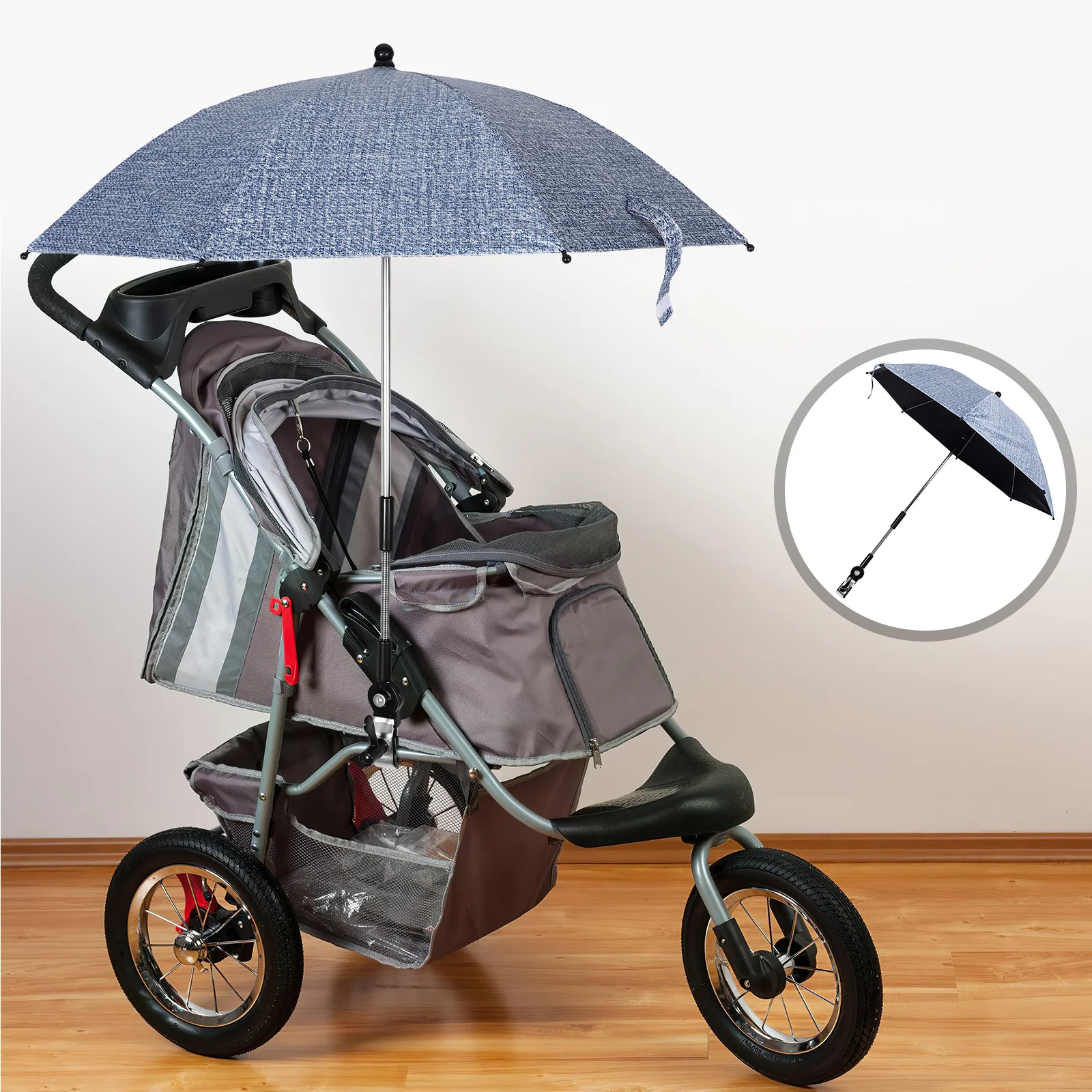 

's Parasols Umbrella Sun Protector for Stroller Universal Pram with Clamp Clip-on Walk