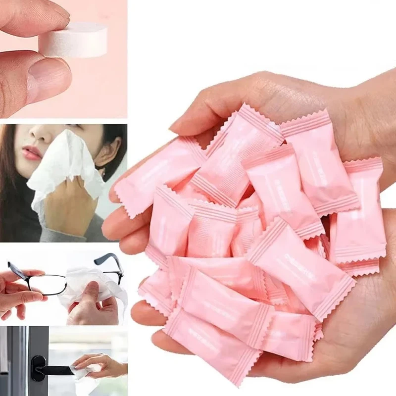 10-500Pcs Mini Compressed Towel Disposable Capsules Towel Magic Face Care Tablet Outdoor Travel Cloth Wipes Paper Tissue Mask