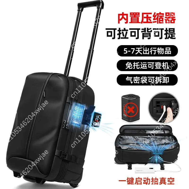 Rolling Backpack, Wheeled Laptop Bag with Shoulder Straps, Large Capacity Business Travel Carry On Luggage