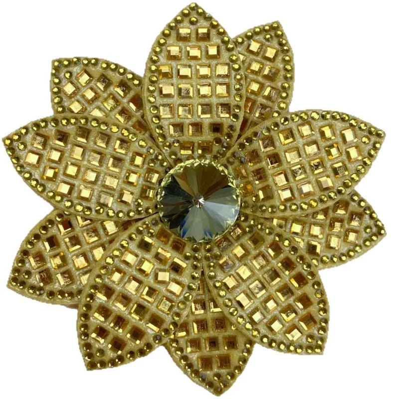 Handmade Nail Drill Flower Cloth Sticker Brooch Women's Jewelry Accessories Pin Banquet Party Gift Corsage