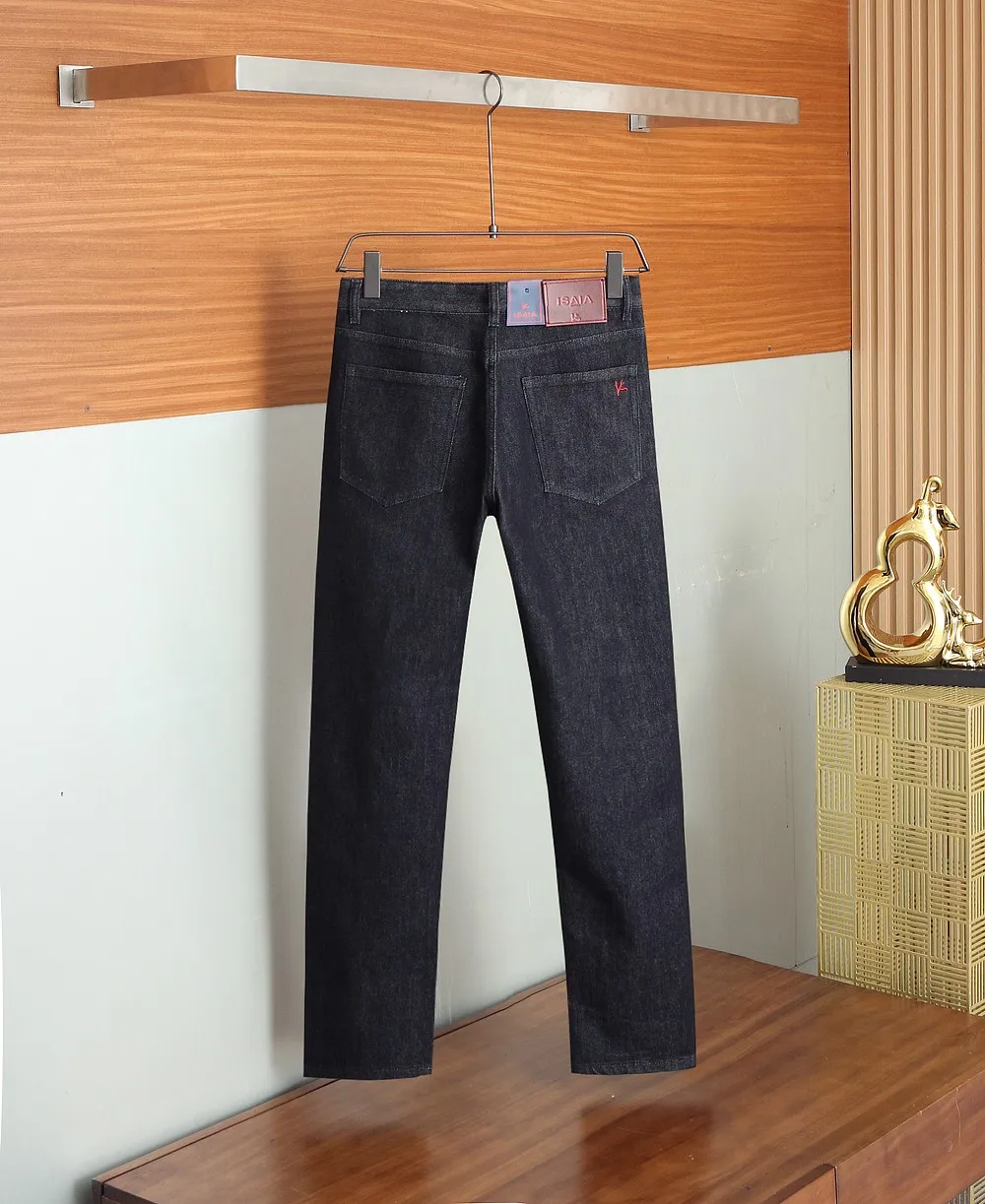 

Джинсы BLLIYOSS, тонкие хлопковые мужские новые повседневные универсальные брюки, удобные прямые брюки с лаконичной вышивкой, большие размеры 29-42