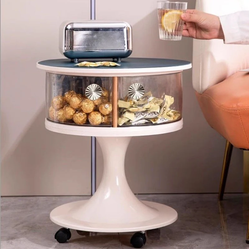 Nordic Coffee Tables Removable Bedroom Sofa Side Desk Modern Multifunctional Coffee Table Interior Food Storage Table on Wheels