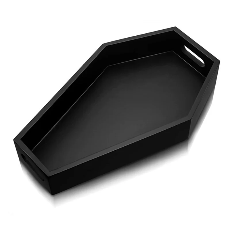 -A90P Coffin Shape Black Storage Box Coffin Shape Black Tray For Birthday Present Gift