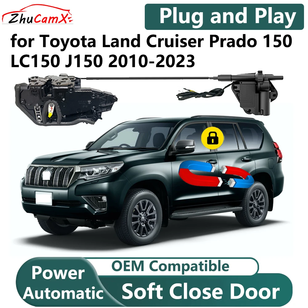ZhuCamX for Toyota Land Cruiser Prado 150 LC150 J150 2010-2023 Car Electric Soft Close Door System Power Closing Door Latch Lock