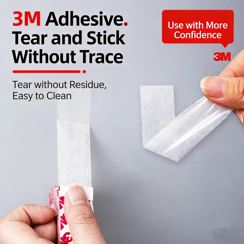 3M Ultra-thin Translucent Double-Sided Adhesive Tape High-Viscosity Wall Decoration Fixed Strong Tape Non-Trace  Adhesive Tape