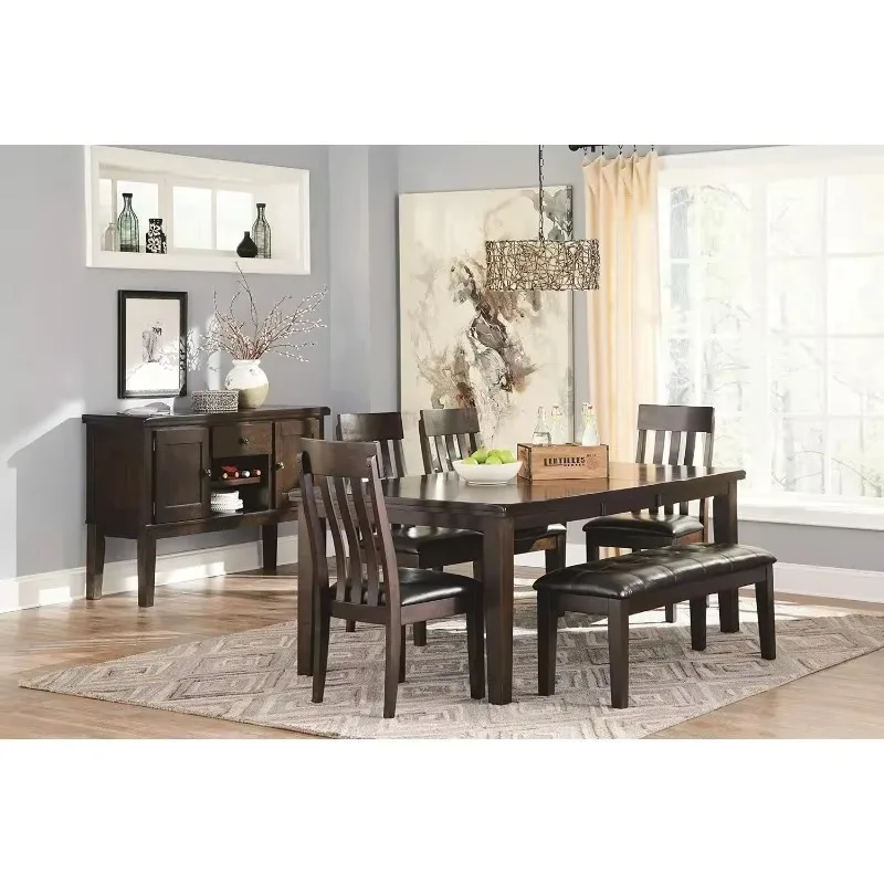 

Traditional Upholstered Dining Room Bench, Dark Brown