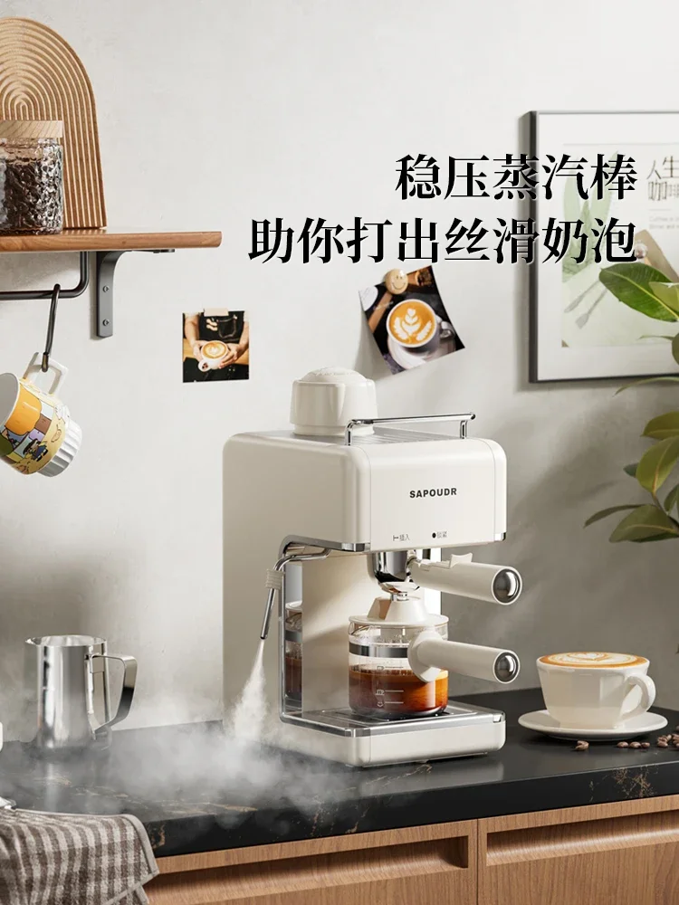 Halfautomatisch koffiezetapparaat Klein huishoudelijk Italiaans latte melkschuim elektrisch bonenmolen Kantoorslaapzaal Koffiezetapparaat