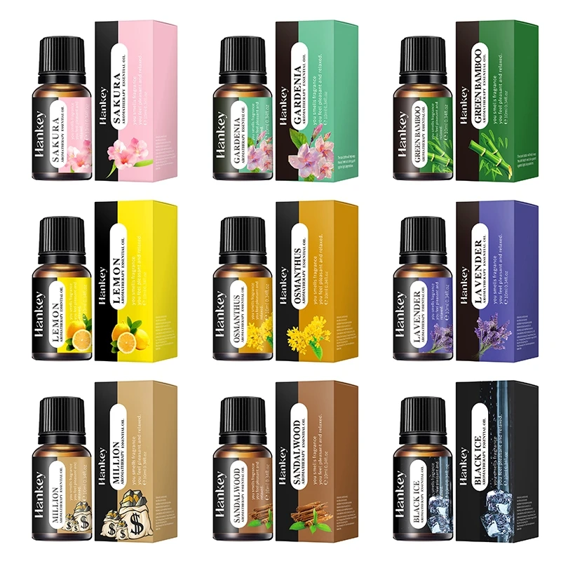 10ML Fragrance Essential Oil Pure Nature Oil for Aromatherapy Diffuser DIY Scented Candles Making Sandalwood Sakura Lemon