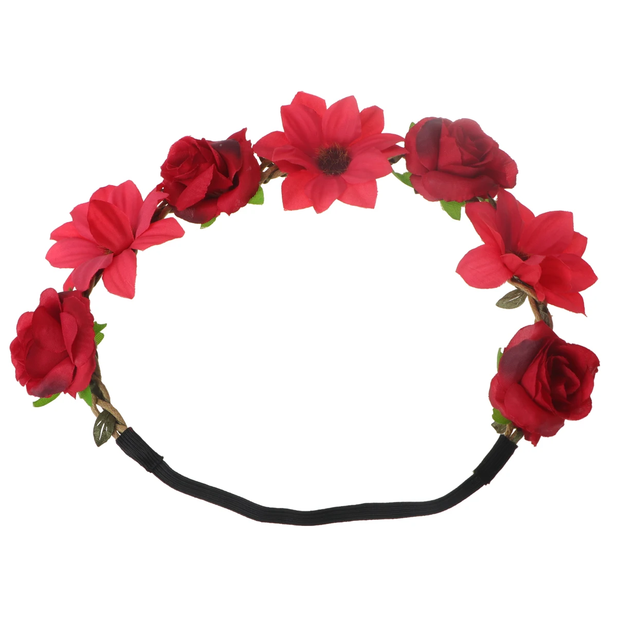 

Flower Headband Hair Accessory Red Rose Wedding Party Girl Clothing Floral Headdress Garland Wreath Band Stylish Comfortable