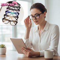 Unisex Large Cat Eye Reading Glasses - Trendy Oversized Anti-Blue Light Eyeglasses for Men & Women (Far Sight)