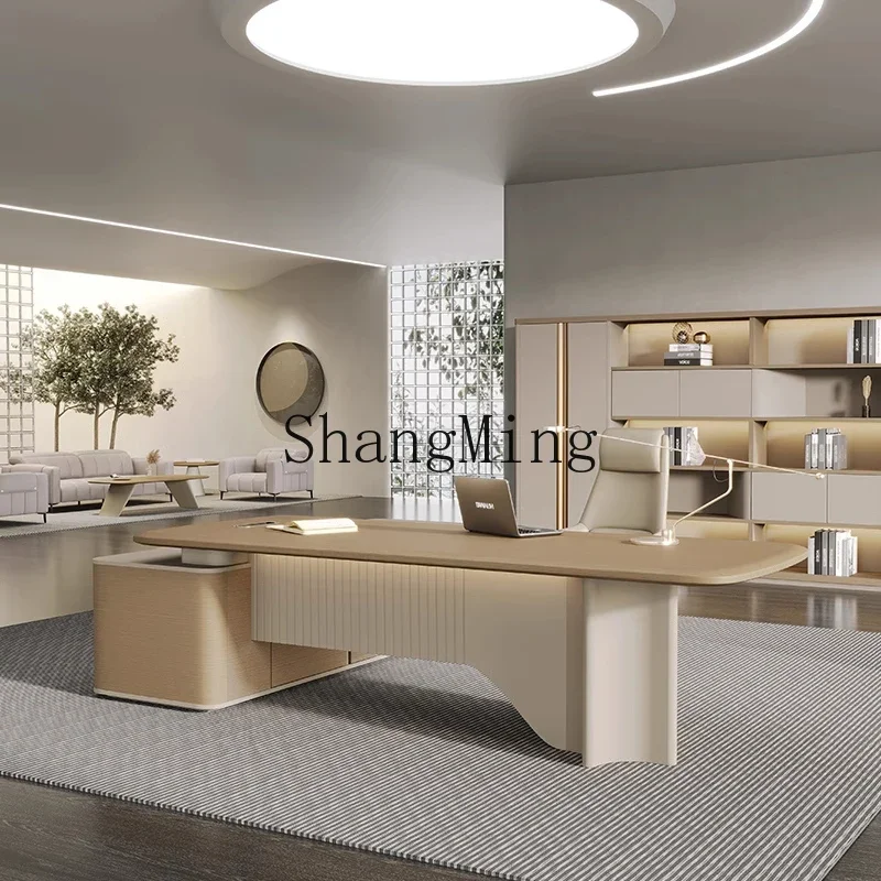LXY simple modern desk boss computer table and chair combination light luxury high sense fashion class table