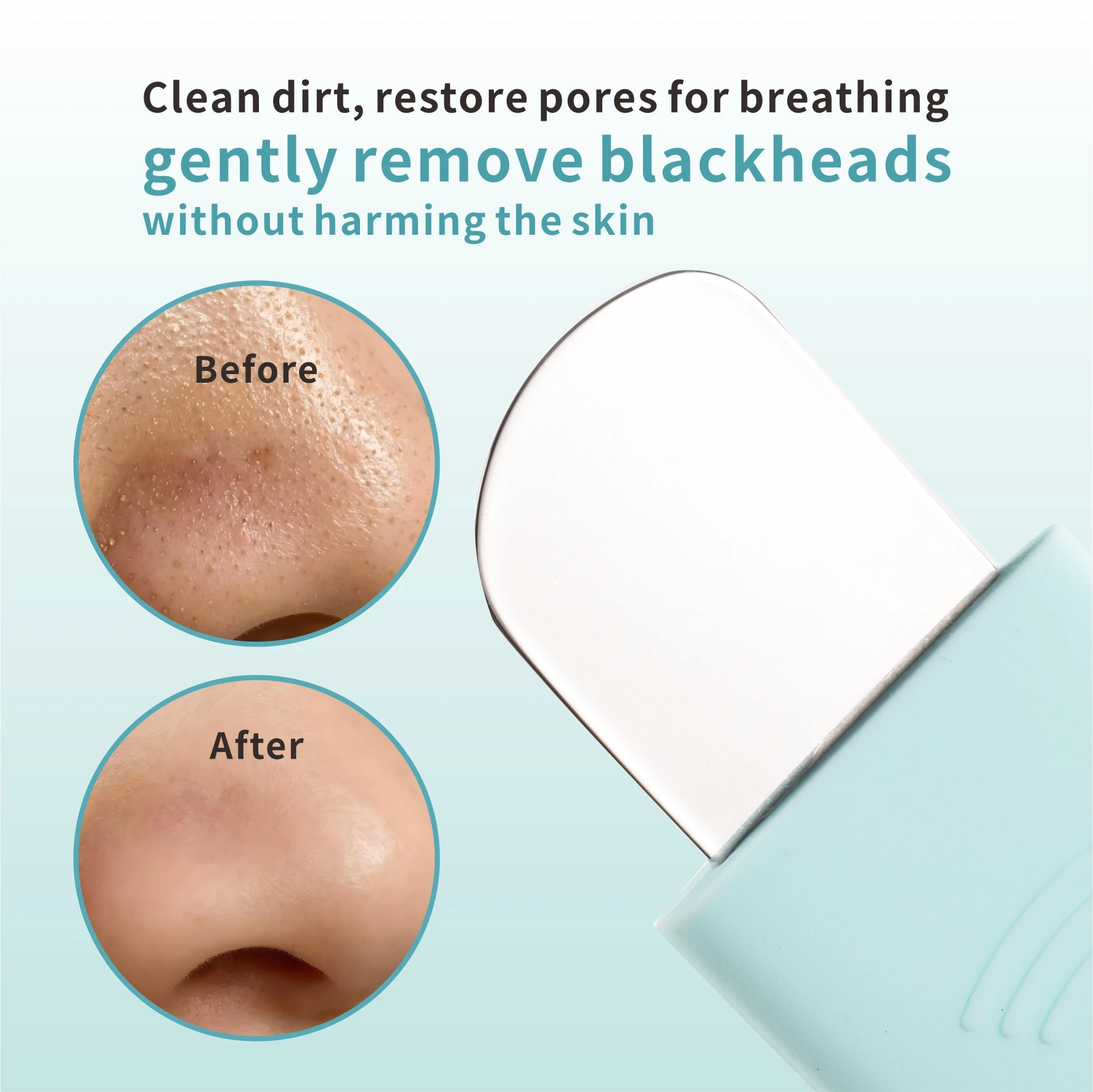 Mitesser-Entferner-Werkzeug, Silikon-Gesichtswäscher, 2-in-1-Bürstenschaber für die Tiefenreinigung, Spatel für die Gesichtshaut, schwarze Nase H