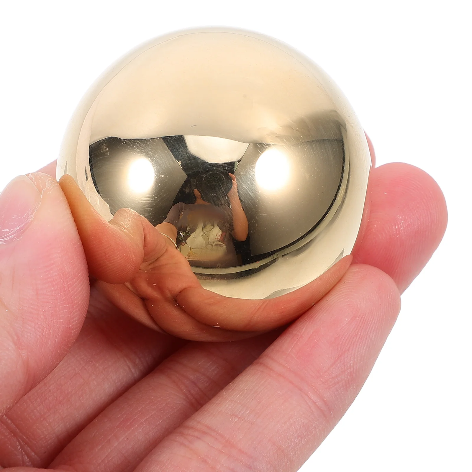 

2pcs Brass Massage Balls Solid Smooth Hand Therapy Exercise Metal Spheres for Fitness Decoration Portable Health Handball Set
