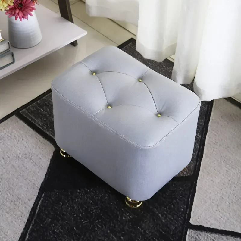 

Nordic Tech Cloth Stool Household Coffee Table Stool Solid Wood Low Shoe Changing Stools Living Room Sofa Stools Square Ottomans