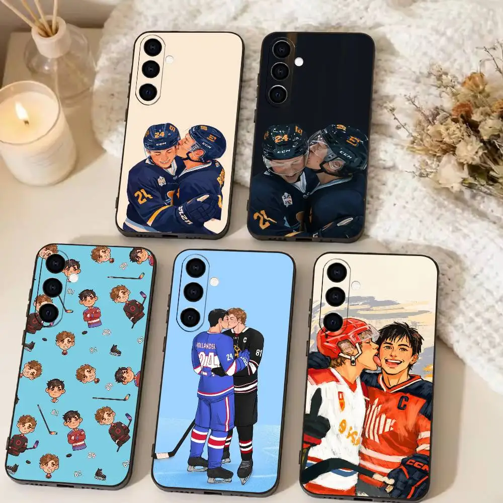 

H-Heated Rivalry Ice Hockey Phone Case Black Silicone Soft For Samsung Galaxy A73,A72,A71,A70,A53,A52,A51