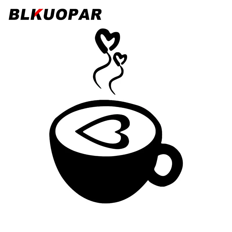 BLKUOPAR A Coffee Cup With A Heart Shape Car Stickers Vinyl Creative Decals Vivid And Lovely Graphics Windows Surfboard Styling
