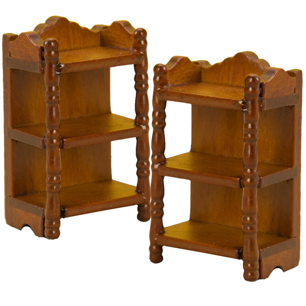 Rak Penyimpanan Mini Kayu Rak Miniatur Untuk Rak Pajangan Dekoratif Rak Pot Bunga Mini Miniatur Yang Menggemaskan