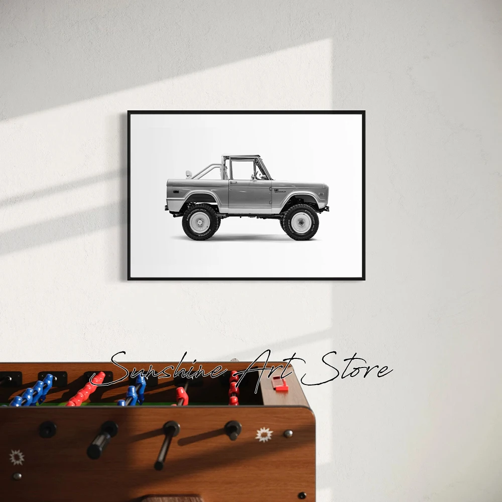 Vintage Black and White Muscle Car Photography Classic Vintage Off-road Vehicle Poster Canvas Painting Wall Pictures Home Decor