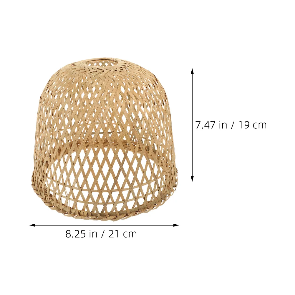 2 قطعة غطاء مصباح منسوج من الخيزران الرائع لاستبدال الثريا الناعمة لنشر الضوء مثالي لمطعم الفندق والمنزل #4
