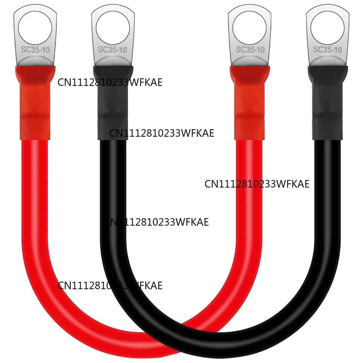 2Pcs Battery Inverter Cable 30cm 12V Copper Auto Battery Cable Waterproof Car Battery Leads  for Truck Motorcycle Solar RV Marin