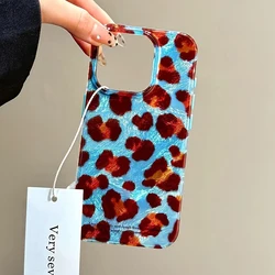 Blue Background Retro Leopard Print Clear Case For iPhone 16 Pro Max 15 14 Plus 13 12 11 Pro 7 8 XR X XS SE Soft Silicone Cover