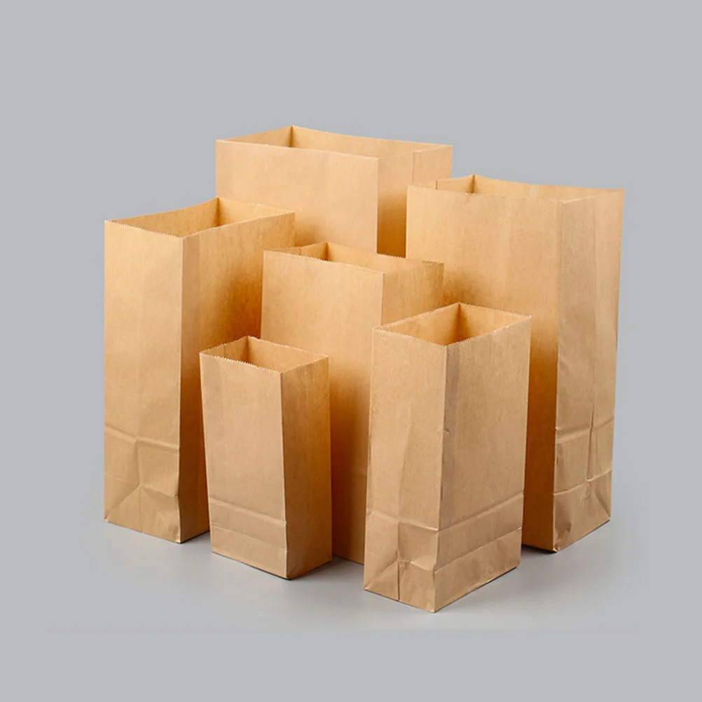 

50 PCS Food Paper Bags Party Breakfast Baguette Bread Disposable Retro