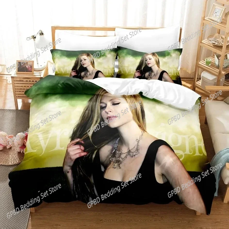 

New 3D Printed Avril Lavigne Bedding Set Single Twin Double Queen King Cal King Size Bed Linen Set