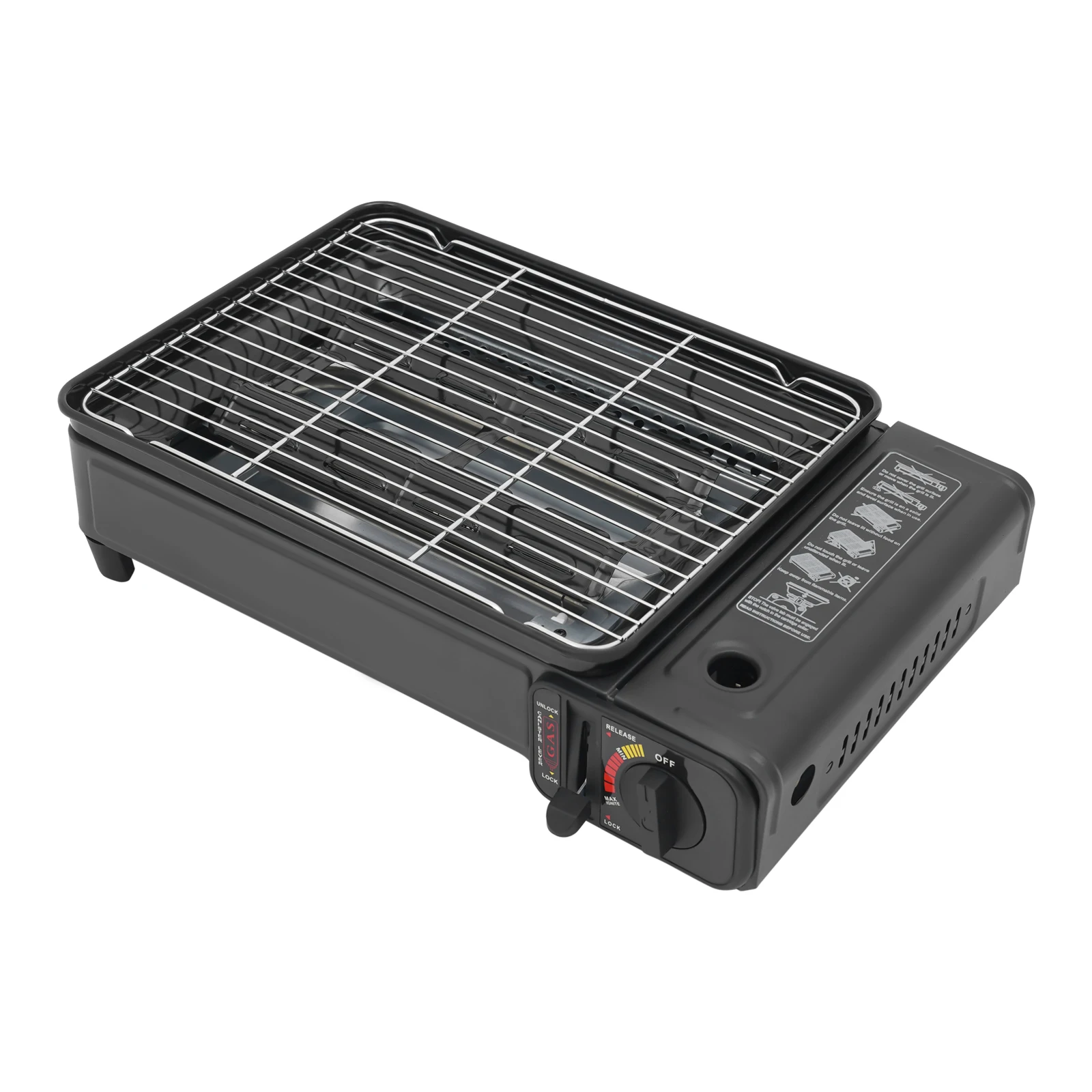 Grill au Butane Portable et poêle à barbecue coréen, gril à gaz de table à double carburant avec étui de transport et grille amovible pour le Camping